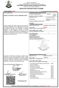 PCAB LICENSE CAT C-1